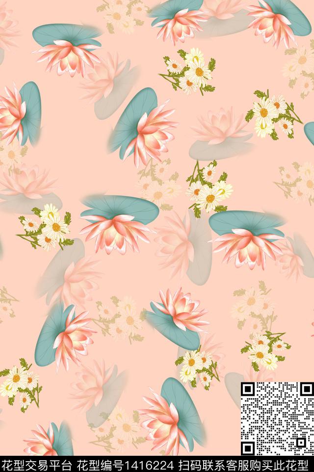 连衣裙花卉小清新传统印花华亿平台下载（图片编号: 1416224） - 瓦栏（Walan）