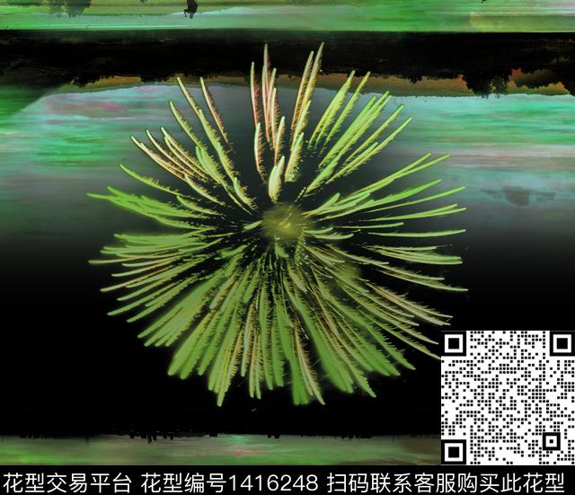 几何定位花扎染华亿平台数码印花华亿平台下载（图片编号: 1416248） - 瓦栏（Walan）