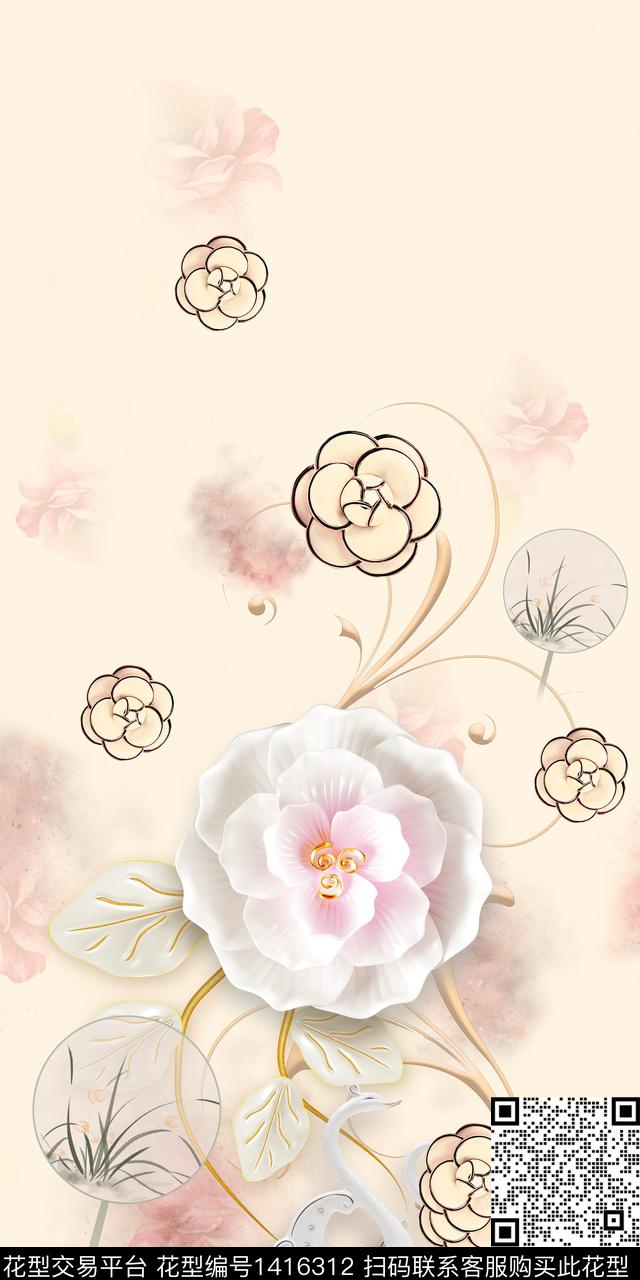 连衣裙旗袍定位花传统印花华亿平台下载（图片编号: 1416312） - 瓦栏（Walan）