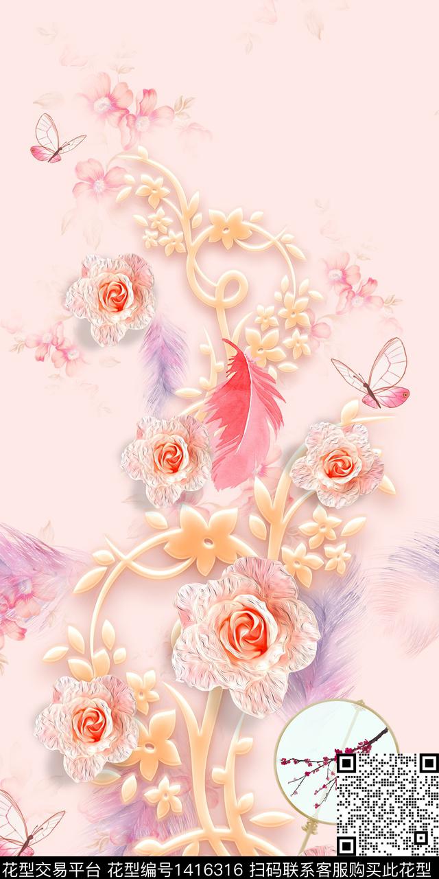 连衣裙旗袍定位花传统印花华亿平台下载（图片编号: 1416316） - 瓦栏（Walan）