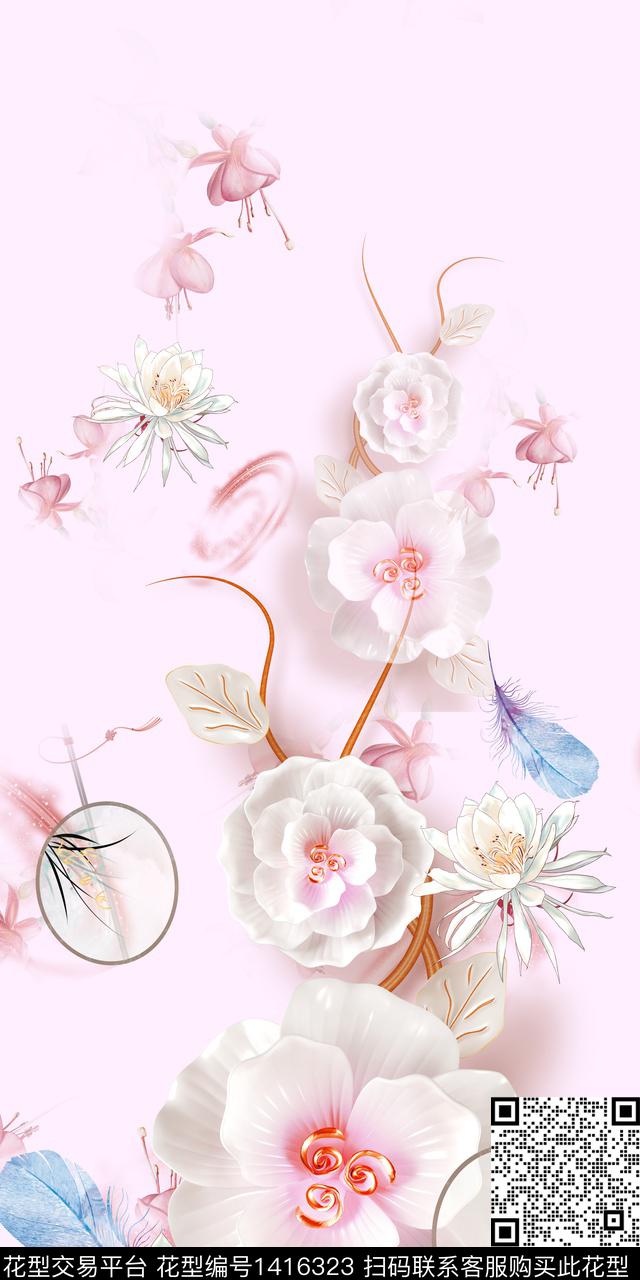 连衣裙旗袍定位花传统印花华亿平台下载（图片编号: 1416323） - 瓦栏（Walan）