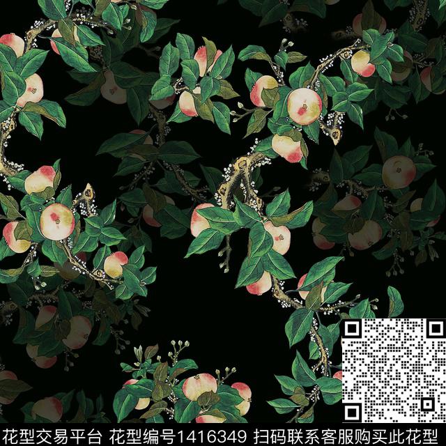 花卉旗袍香云纱数码印花华亿平台下载（图片编号: 1416349） - 瓦栏（Walan）