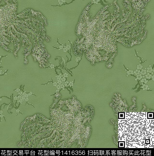 花卉旗袍香云纱数码印花华亿平台下载（图片编号: 1416356） - 瓦栏（Walan）