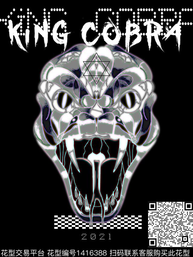 蛇字母骷髅传统印花华亿平台下载（图片编号: 1416388） - 瓦栏（Walan）