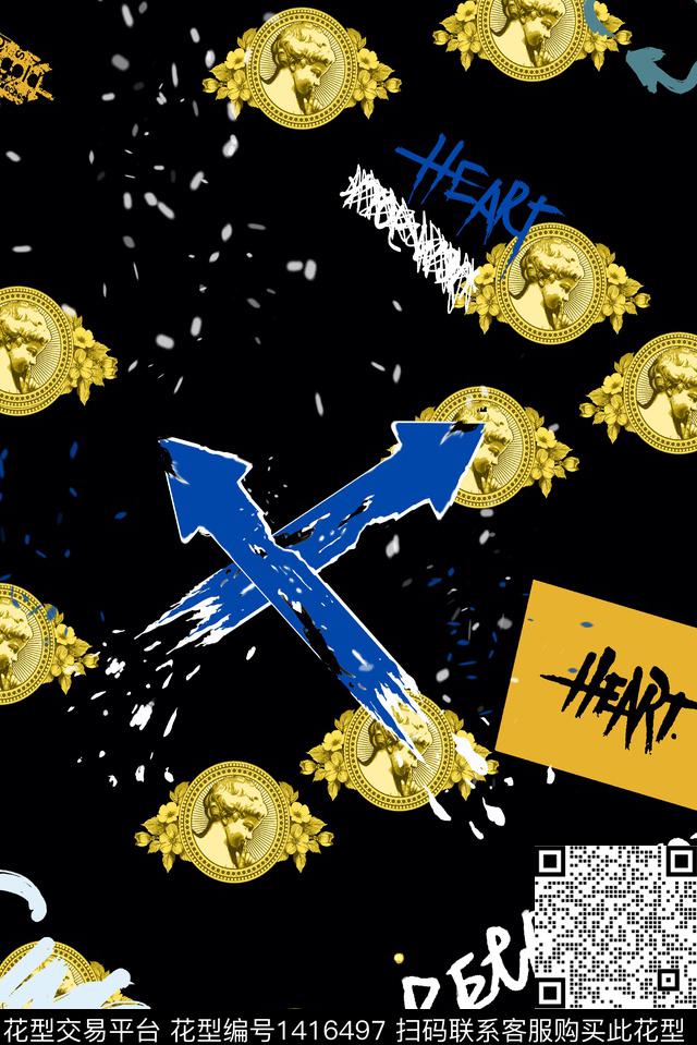 字母数码印花华亿平台下载（图片编号: 1416497） - 瓦栏（Walan）