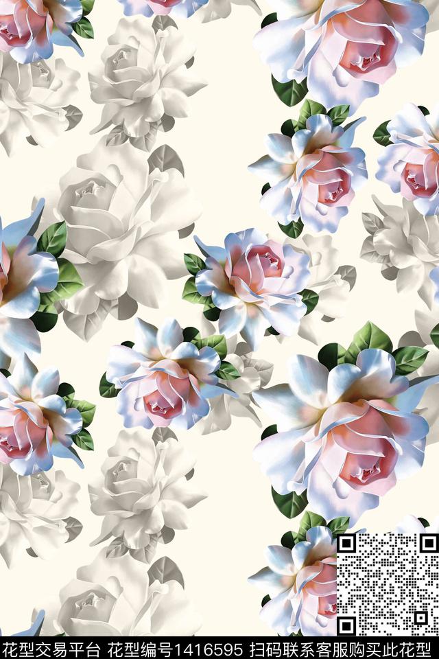 绿植树叶花卉中国风数码印花华亿平台下载（图片编号: 1416595） - 瓦栏（Walan）