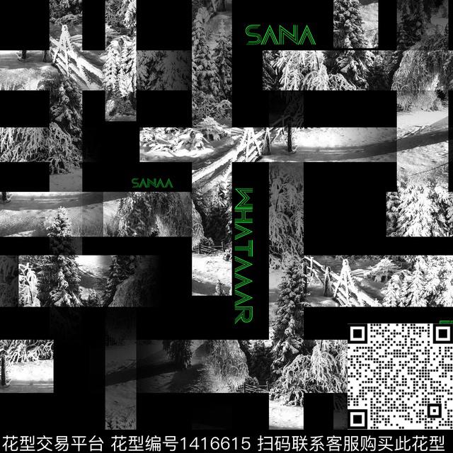 纸印花几何大牌风传统印花华亿平台下载（图片编号: 1416615） - 瓦栏（Walan）