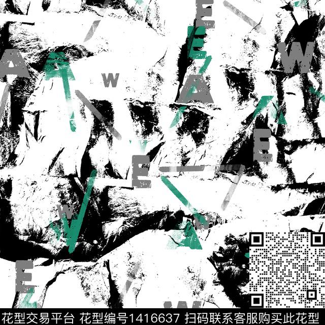 纸印花几何大牌风传统印花华亿平台下载（图片编号: 1416637） - 瓦栏（Walan）