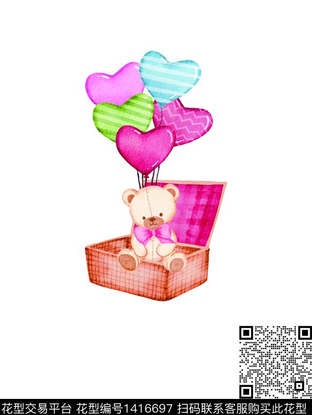 爱心可爱卡通数码印花华亿平台下载（图片编号: 1416697） - 瓦栏（Walan）