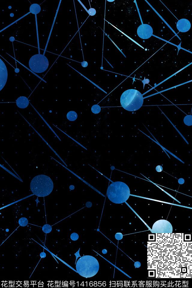 几何定位花数码印花华亿平台下载（图片编号: 1416856） - 瓦栏（Walan）