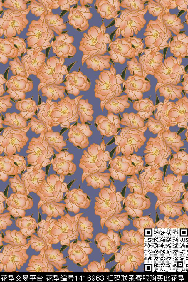 女装花卉传统印花华亿平台下载（图片编号: 1416963） - 瓦栏（Walan）