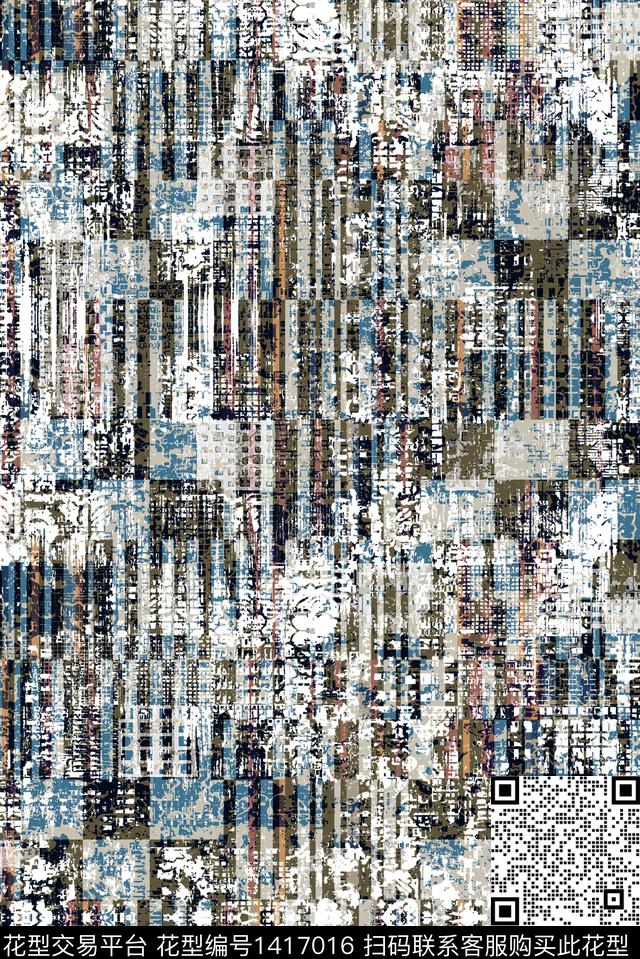 几何抽象休闲风数码印花华亿平台下载（图片编号: 1417016） - 瓦栏（Walan）