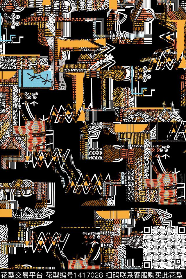 抽象几何审传统印花华亿平台下载（图片编号: 1417028） - 瓦栏（Walan）