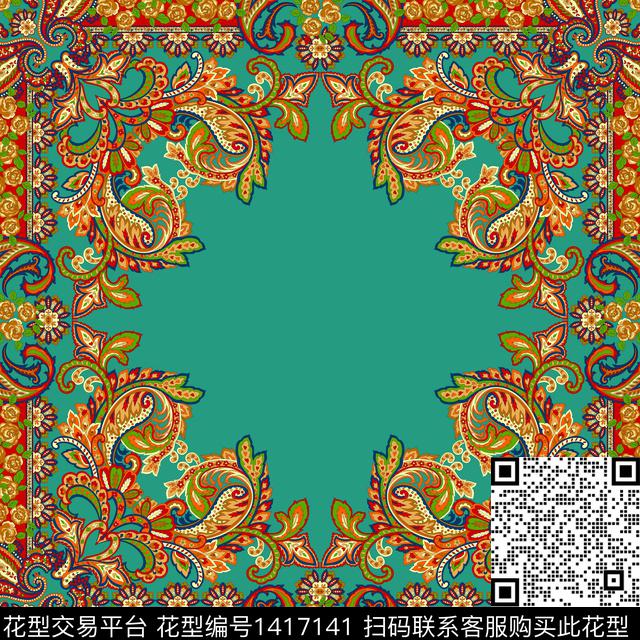 几何民族风大牌风数码印花华亿平台下载（图片编号: 1417141） - 瓦栏（Walan）