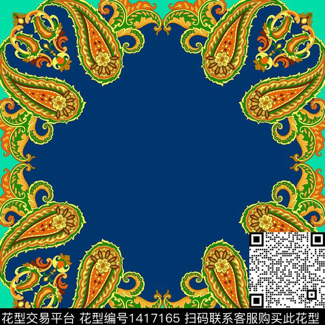 几何民族风大牌风数码印花华亿平台下载（图片编号: 1417165） - 瓦栏（Walan）