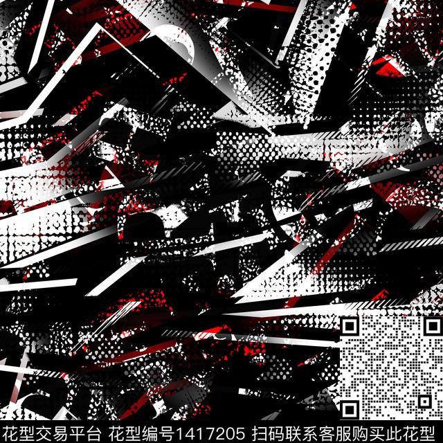 几何时尚抽象数码印花华亿平台下载（图片编号: 1417205） - 瓦栏（Walan）
