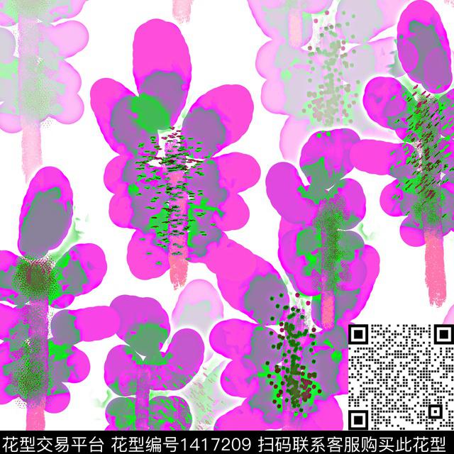 花卉迷彩混合拼接数码印花华亿平台下载（图片编号: 1417209） - 瓦栏（Walan）
