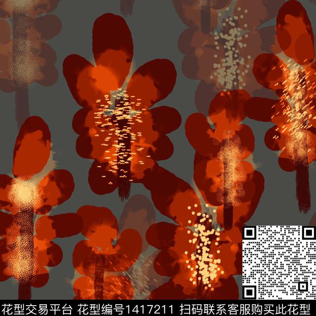 花卉迷彩混合拼接数码印花华亿平台下载（图片编号: 1417211） - 瓦栏（Walan）