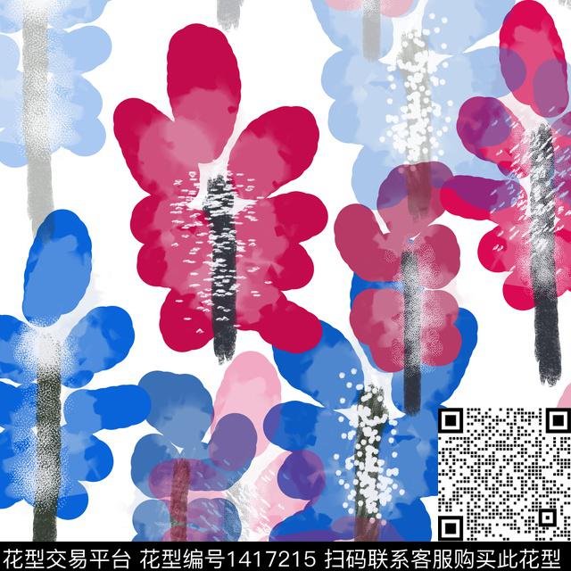 花卉迷彩混合拼接数码印花华亿平台下载（图片编号: 1417215） - 瓦栏（Walan）