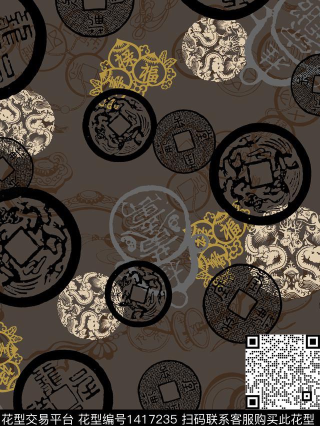 龙简约传统华亿平台数码印花华亿平台下载（图片编号: 1417235） - 瓦栏（Walan）