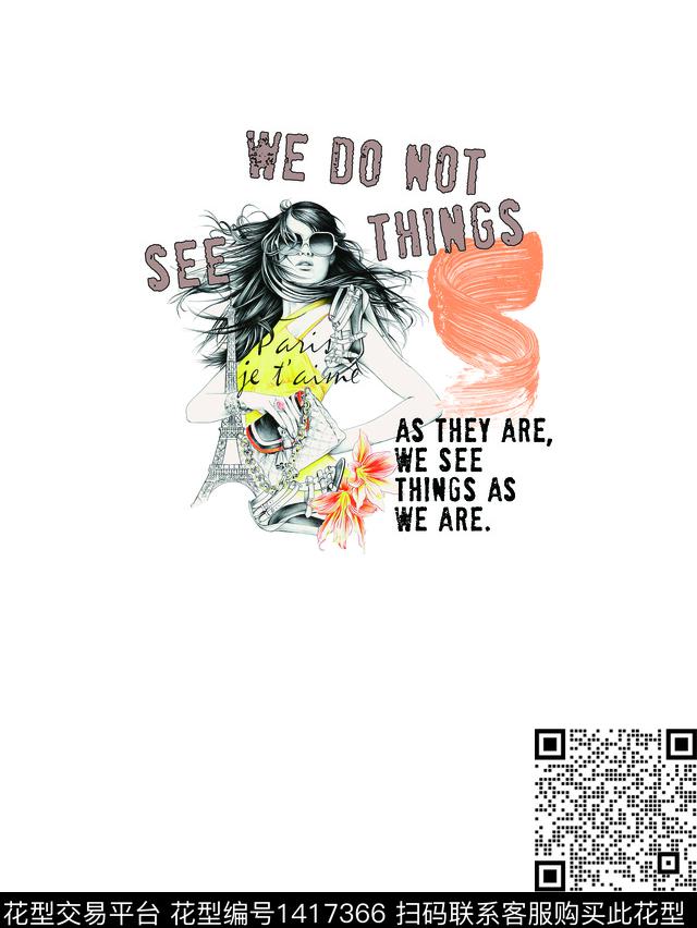 字母时尚人物数码印花华亿平台下载（图片编号: 1417366） - 瓦栏（Walan）