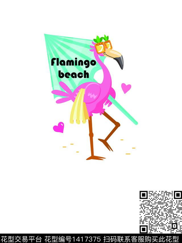 火烈鸟春夏华亿平台传统印花华亿平台下载（图片编号: 1417375） - 瓦栏（Walan）