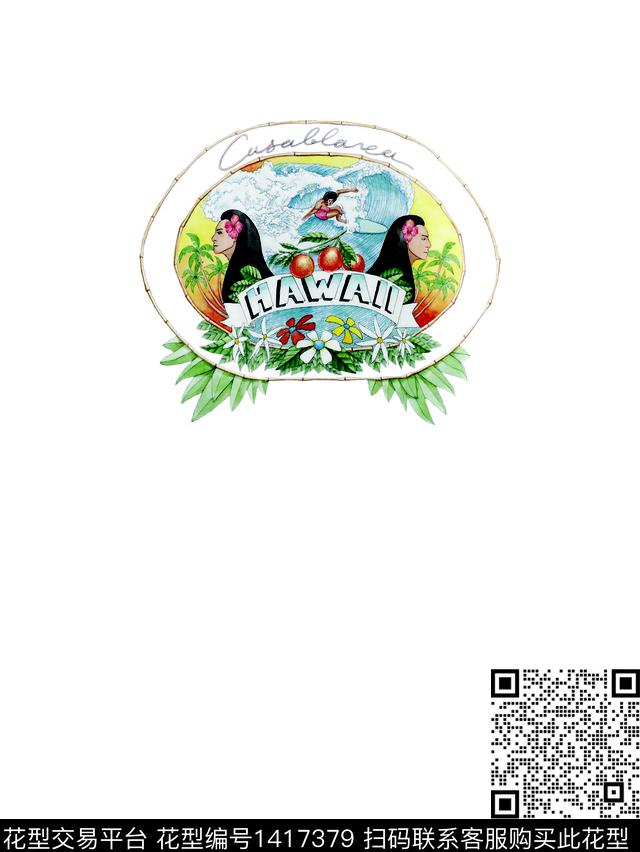 花卉定位花热带华亿平台数码印花华亿平台下载（图片编号: 1417379） - 瓦栏（Walan）