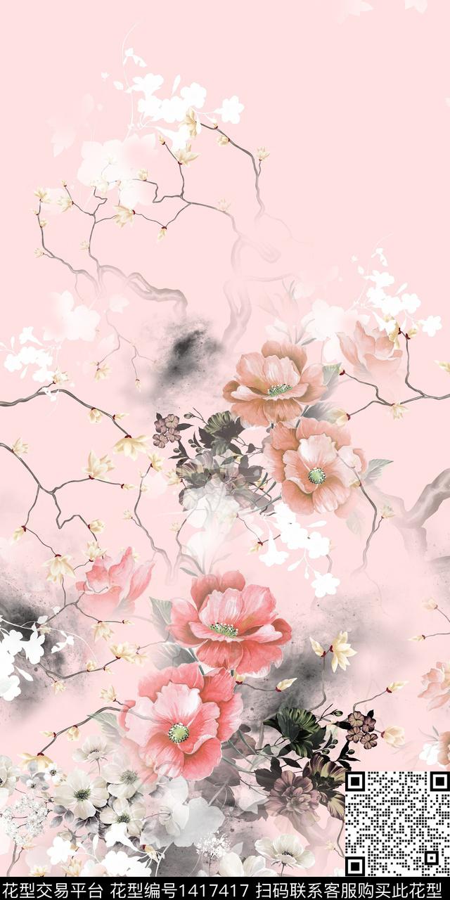 连衣裙定位花旗袍传统印花华亿平台下载（图片编号: 1417417） - 瓦栏（Walan）