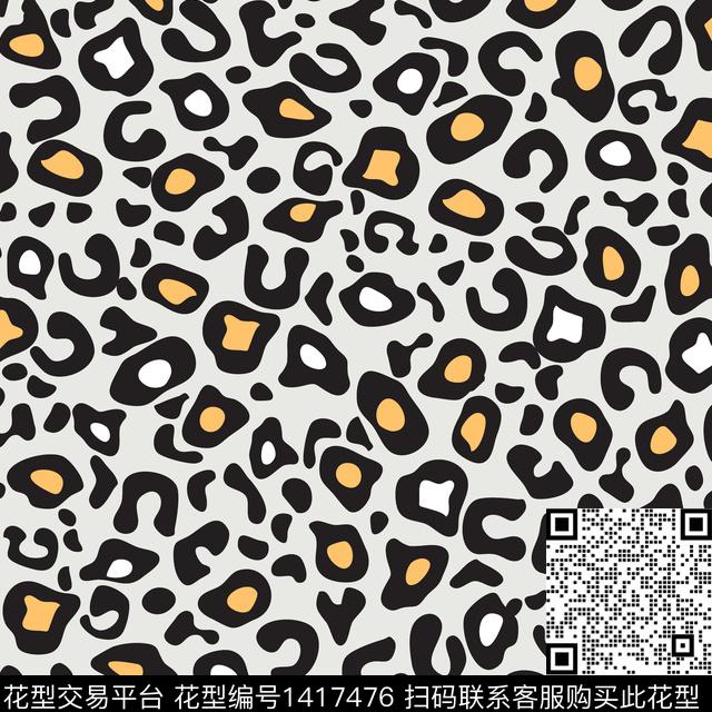 豹纹动物纹抽象传统印花华亿平台下载（图片编号: 1417476） - 瓦栏（Walan）