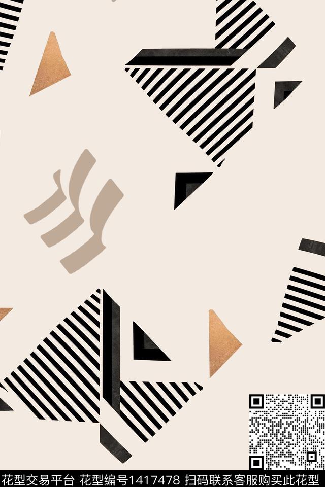 简约休闲几何男装数码印花华亿平台下载（图片编号: 1417478） - 瓦栏（Walan）