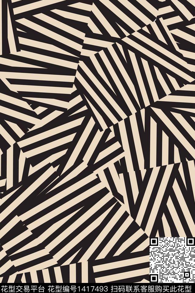 线条几何简约数码印花华亿平台下载（图片编号: 1417493） - 瓦栏（Walan）
