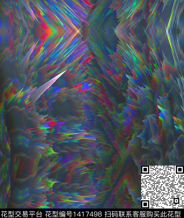 扎染华亿平台抽象花卉底纹数码印花华亿平台下载（图片编号: 1417498） - 瓦栏（Walan）