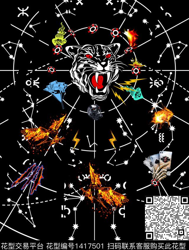 时尚VERSACE数码印花华亿平台下载（图片编号: 1417501） - 瓦栏（Walan）