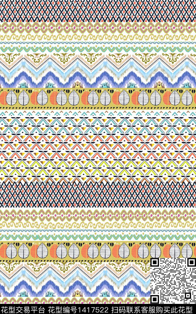 几何时尚真丝数码印花华亿平台下载（图片编号: 1417522） - 瓦栏（Walan）