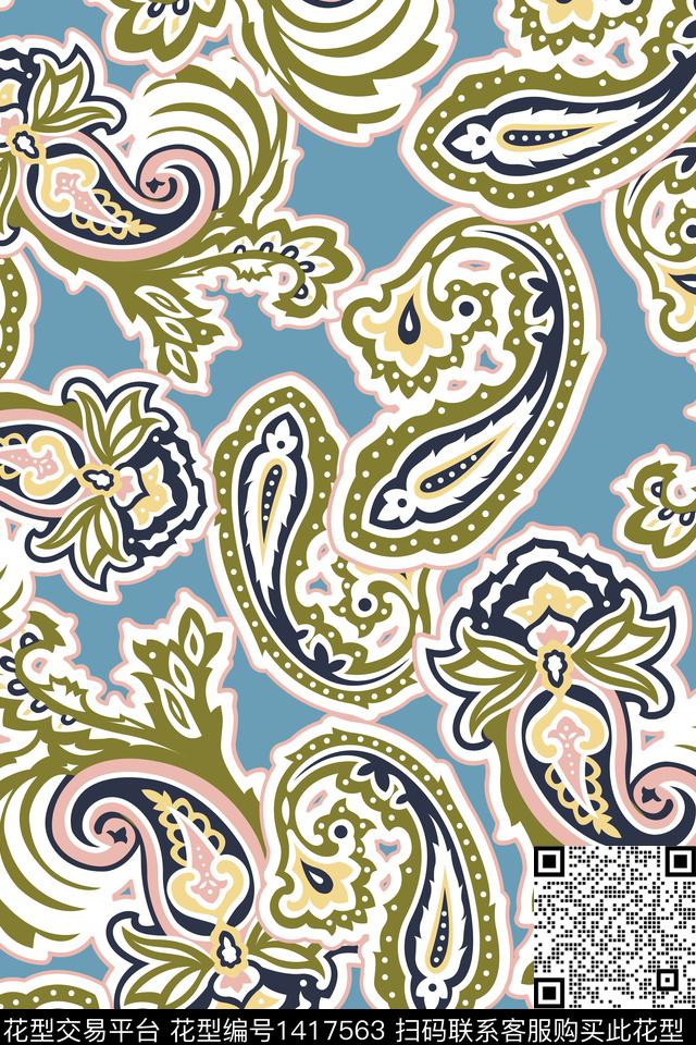 女装佩斯利矢量传统印花华亿平台下载（图片编号: 1417563） - 瓦栏（Walan）
