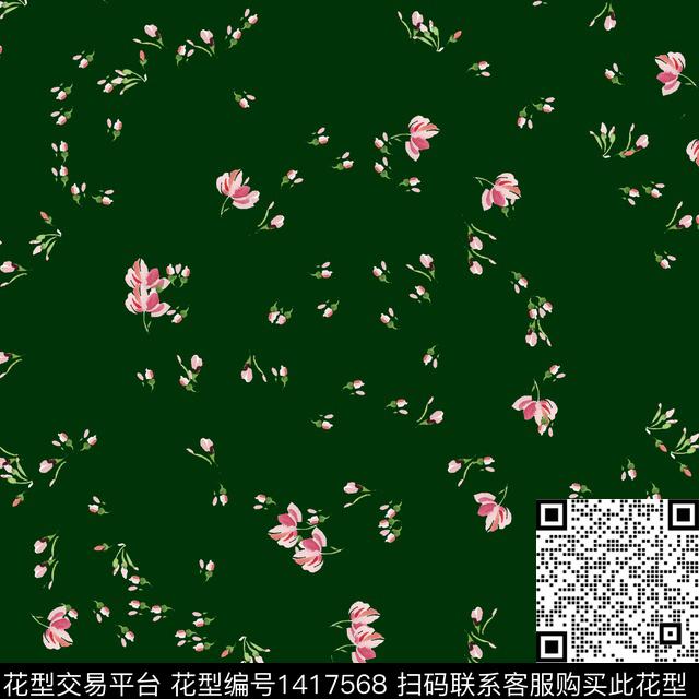 绿植树叶花卉大牌风数码印花华亿平台下载（图片编号: 1417568） - 瓦栏（Walan）