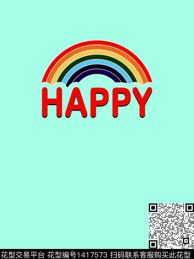 字母可爱彩虹传统印花华亿平台下载（图片编号: 1417573） - 瓦栏（Walan）