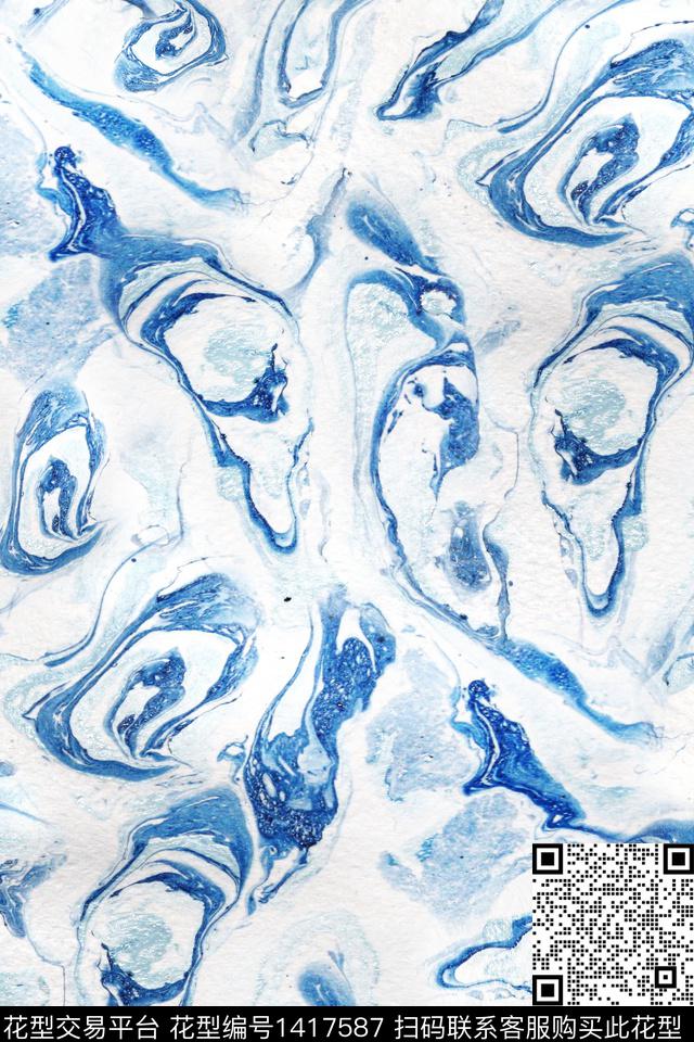 肌理水彩扎染华亿平台数码印花华亿平台下载（图片编号: 1417587） - 瓦栏（Walan）