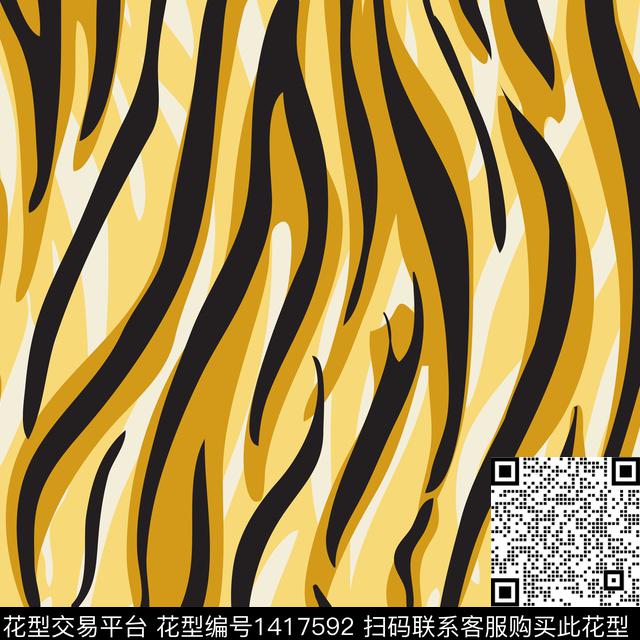 斑马纹动物纹条纹传统印花华亿平台下载（图片编号: 1417592） - 瓦栏（Walan）