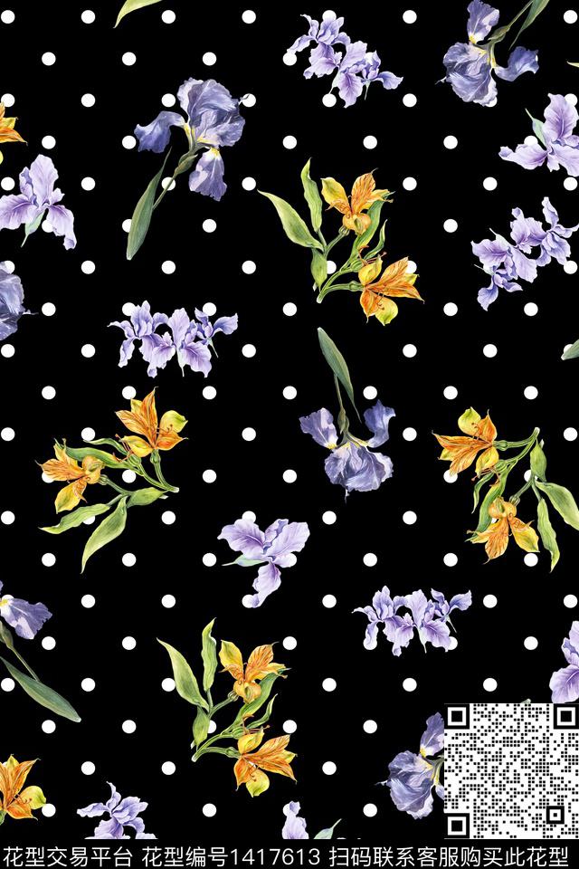 文艺数码华亿平台花卉数码印花华亿平台下载（图片编号: 1417613） - 瓦栏（Walan）