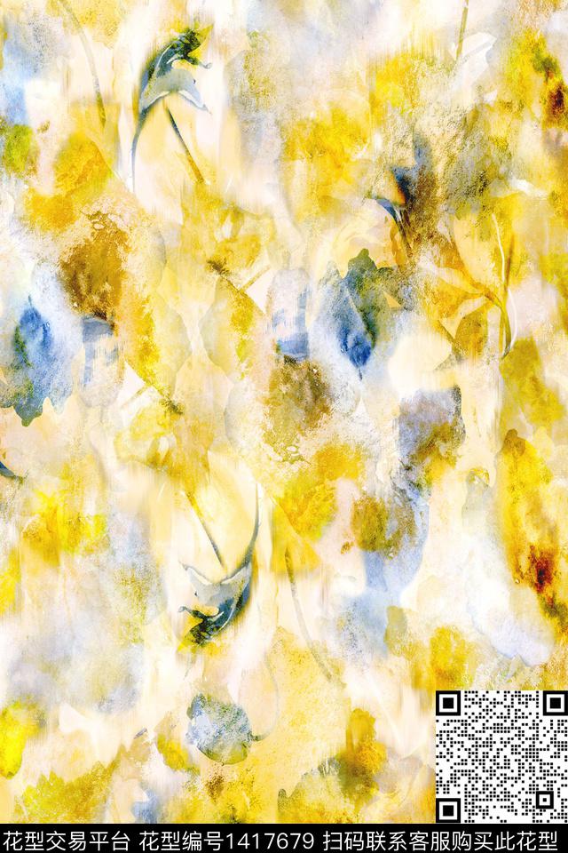 肌理扎染华亿平台大牌风数码印花华亿平台下载（图片编号: 1417679） - 瓦栏（Walan）