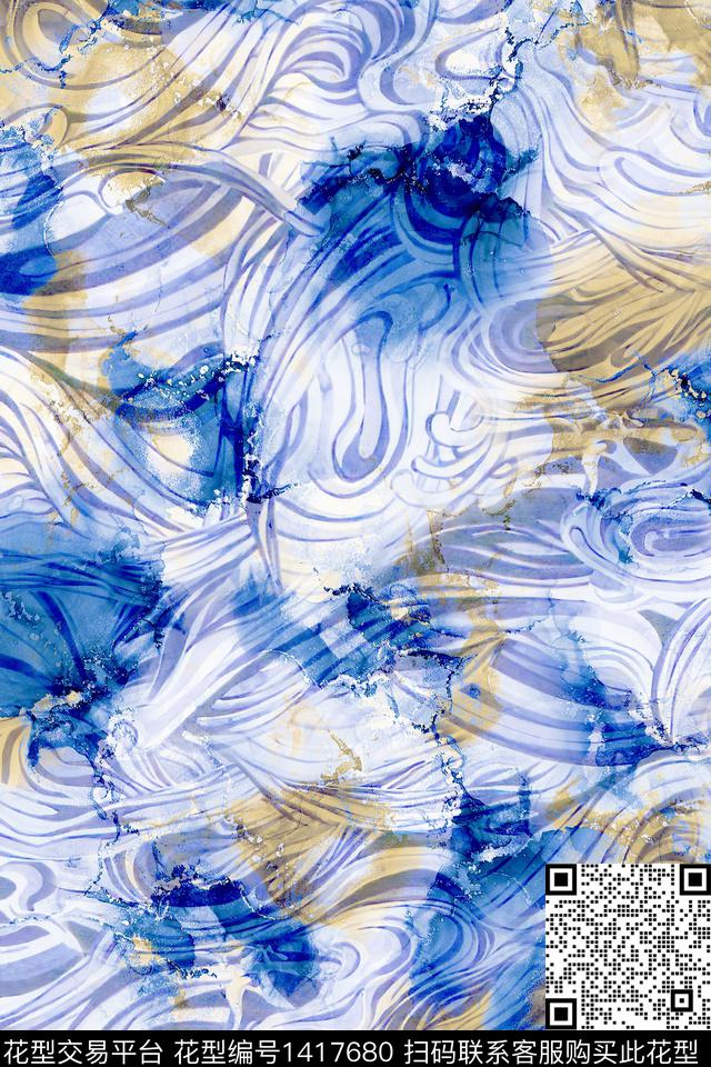 几何肌理扎染华亿平台数码印花华亿平台下载（图片编号: 1417680） - 瓦栏（Walan）