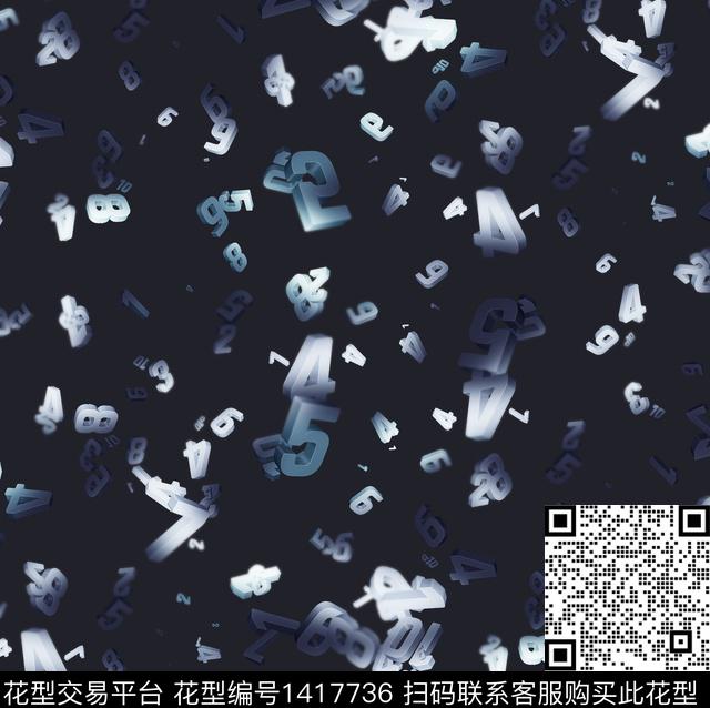 线条3D立体字母数码印花华亿平台下载（图片编号: 1417736） - 瓦栏（Walan）