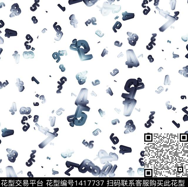 线条3D立体字母数码印花华亿平台下载（图片编号: 1417737） - 瓦栏（Walan）