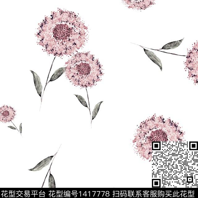 花卉大牌风植物数码印花华亿平台下载（图片编号: 1417778） - 瓦栏（Walan）