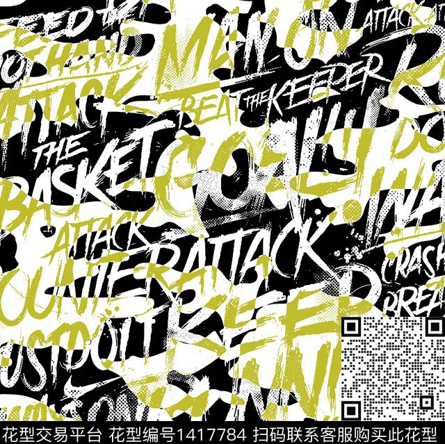 字母线条画迷彩传统印花华亿平台下载（图片编号: 1417784） - 瓦栏（Walan）