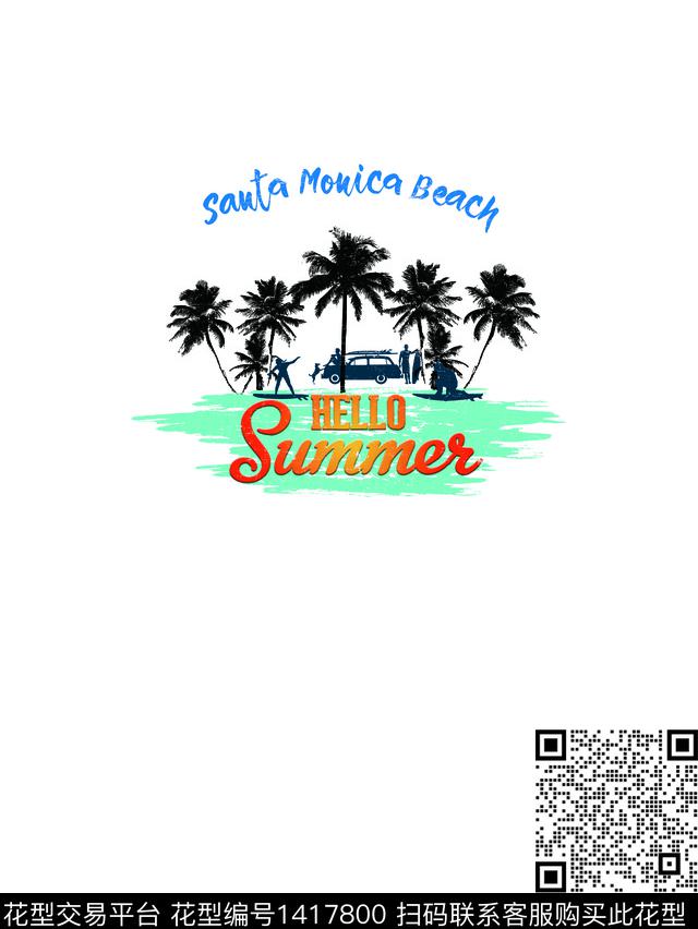 棕榈树热带华亿平台数码印花华亿平台下载（图片编号: 1417800） - 瓦栏（Walan）