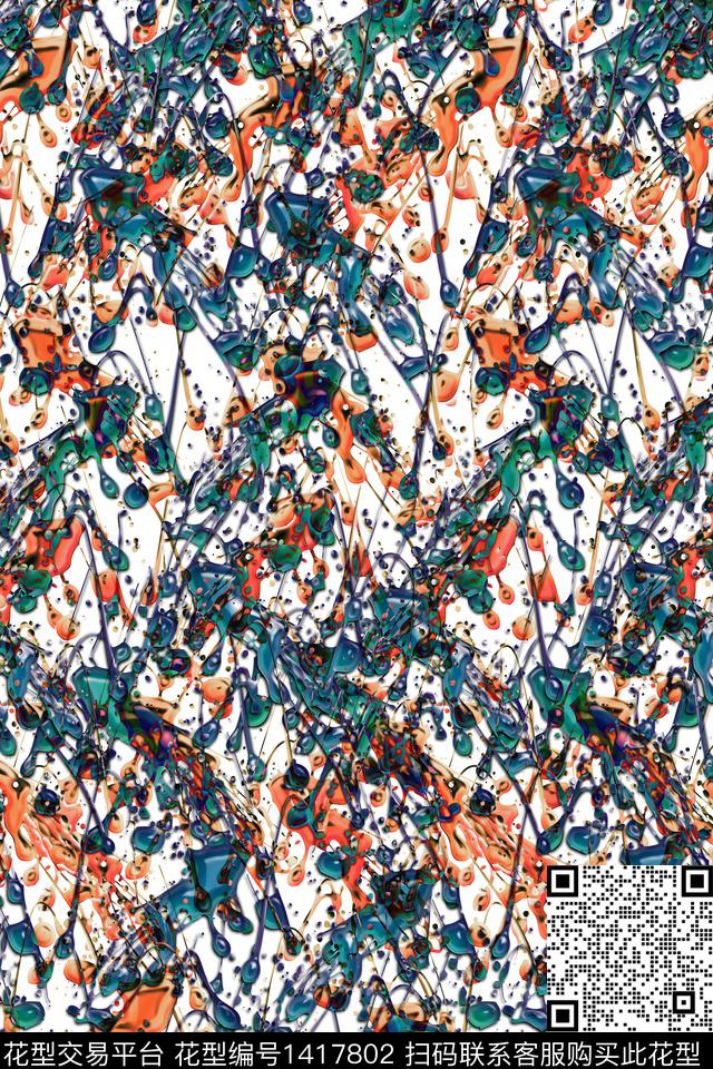 抽象男装家居服户外数码印花华亿平台下载（图片编号: 1417802） - 瓦栏（Walan）
