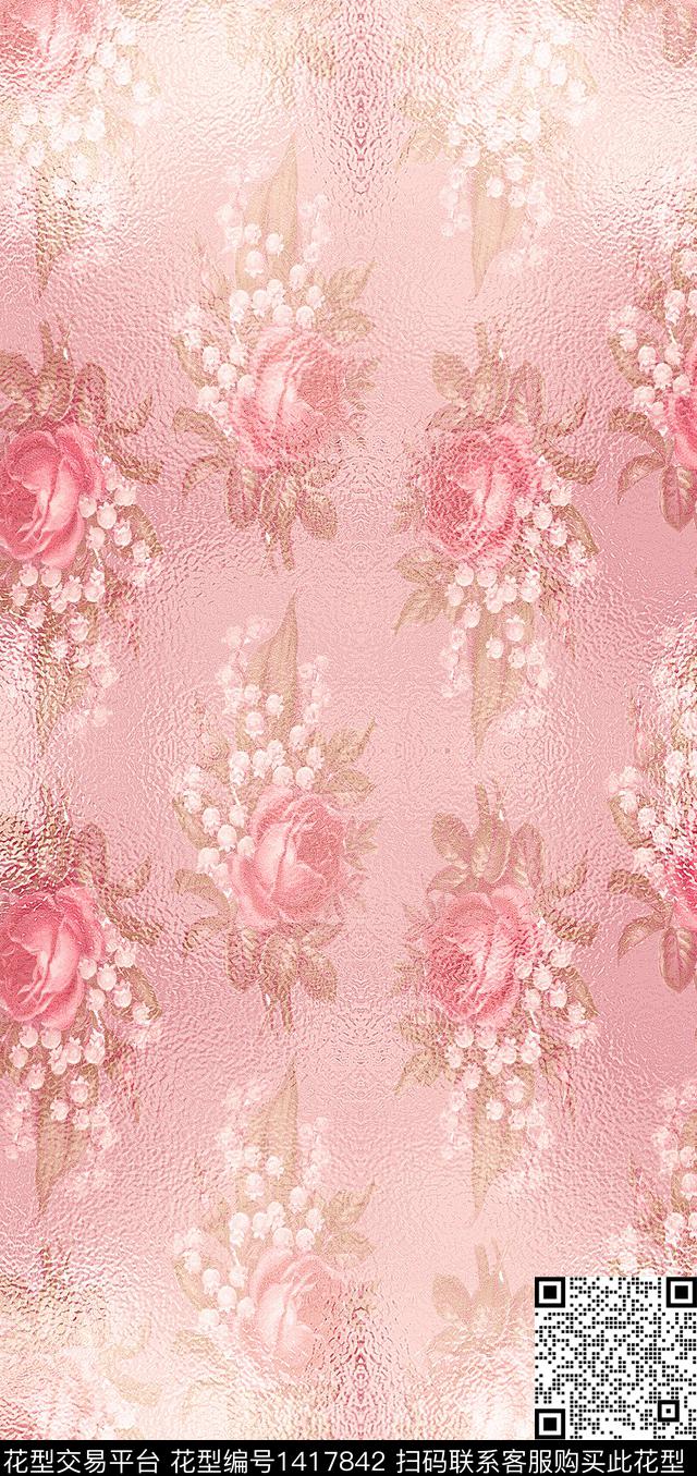 扎染华亿平台花卉大牌风传统印花华亿平台下载（图片编号: 1417842） - 瓦栏（Walan）