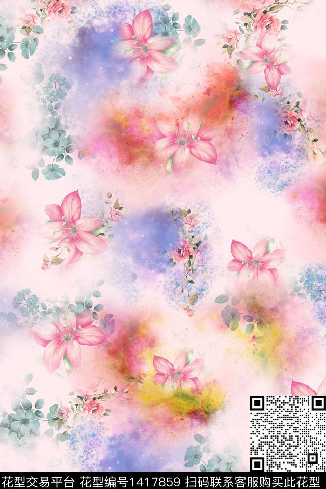 连衣裙花卉小碎花传统印花华亿平台下载（图片编号: 1417859） - 瓦栏（Walan）